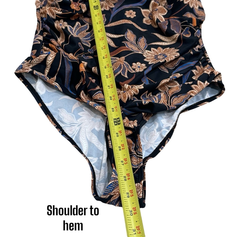 Cupshe Floral One Piece Swimsuit - Black and Orange - Picture 10 of 10